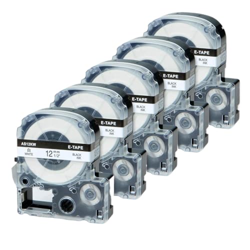 ZJNWTVUH 5er-Pack kompatible 12 mm x 8 m große Schwarz-auf-Weiß-Standardetiketten Kompatibel mit die Etikettendrucker LW-400, LW-300, LW-700, LW-600P und K200BL ZJNWTVUH 5er-Pack kompatible 12 mm x 8 m große Schwarz-auf-Weiß-Standardetiketten Kompatibel mit die Etikettendrucker LW-400, LW-300, LW-700, LW-600P und K200BL von ZJNWTVUH