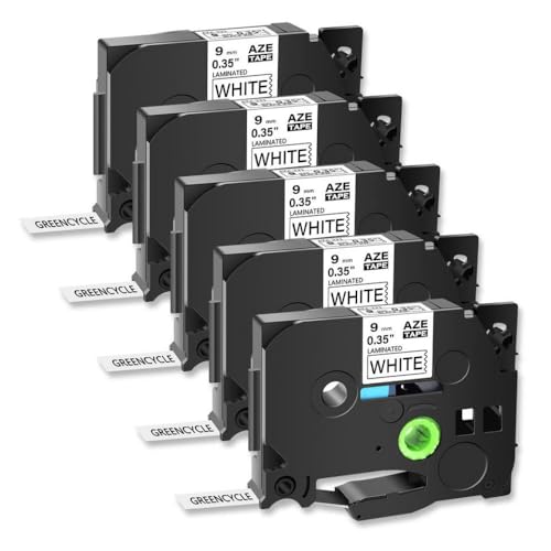 ZJNWTVUH 5pk AZE-221 kompatibel mit laminiertem Etikettband Schwarz auf Weiß 9mm Arbeiten mit 221 Ribbon PT-1000-Etikettendruckern ZJNWTVUH 5pk AZE-221 kompatibel mit laminiertem Etikettband Schwarz auf Weiß 9mm Arbeiten mit 221 Ribbon PT-1000-Etikettendruckern von ZJNWTVUH