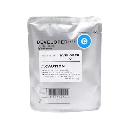 ZJNWTVUH DV321 DV 321 C308 C258 Entwicklerpulver, kompatibel mit C221 C224 C284 C364 C454 C554 C281 CMYK, 250 g(DV321-Cyan) von ZJNWTVUH