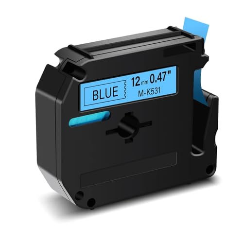 ZJNWTVUH Kompatible Bänder M-K231 Kompatibel mit Etikettendrucker PT-65 PT-70 PT-80(Black on Blue) von ZJNWTVUH