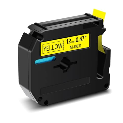 ZJNWTVUH Kompatible Bänder M-K231 Kompatibel mit Etikettendrucker PT-65 PT-70 PT-80(Black on Yellow) von ZJNWTVUH