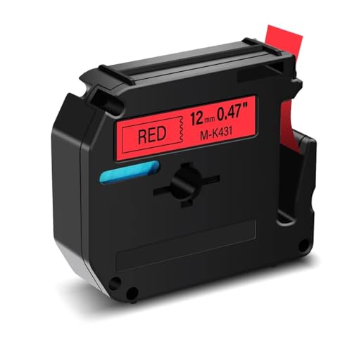 ZJNWTVUH Kompatible Bänder M-K231 Kompatibel mit Etikettendrucker PT-65 PT-70 PT-80(Black on red) von ZJNWTVUH
