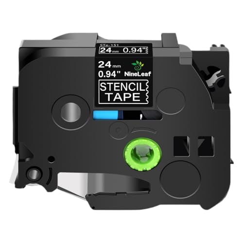 ZJNWTVUH Kompatible STe-141 STe-151 STe-161 Schablonenbänder, 18 mm, 24 mm, 36 mm, schwarz auf transparenten, Nicht klebenden Etikettenbändern Kompatibel mit P-Touch-Drucker(24mm) von ZJNWTVUH