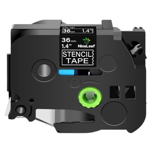 ZJNWTVUH Kompatible STe-141 STe-151 STe-161 Schablonenbänder, 18 mm, 24 mm, 36 mm, schwarz auf transparenten, Nicht klebenden Etikettenbändern Kompatibel mit P-Touch-Drucker(36mm) von ZJNWTVUH