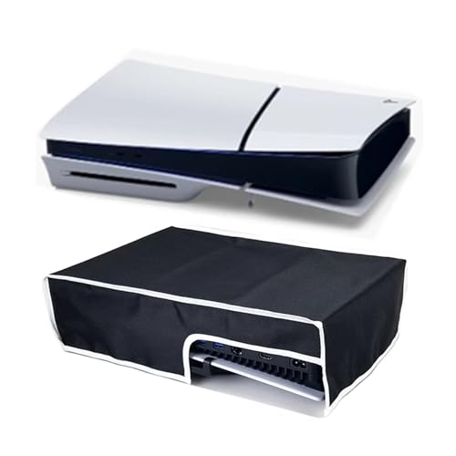 Für PS5 Slim Console Horizontale Staubschutz, Oxford-Tuch, Anti-Kratz-Staubschutz mit rückseitigem Kabelanschluss, weiche Staubschutzabdeckung, kompatibel mit PlayStation 5 Slim Disc/Digital Version von ZJRUI