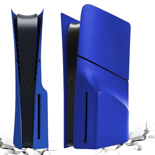 ZJRUI Für PS5 Slim Platten, Hart Stoßfest für PS5 Slim Faceplates, ABS Kratzfeste für PS5 Slim Plates Abdeckung Ersatzplatte Seitenplatten Platte for PS5 Slim Konsole Disc Edition - Blau von ZJRUI