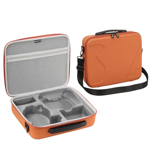 ZJRXM Tasche für DJI Flip Fly More Combo, Tragbar PU Reisetasche für DJI Flip Drohne Zubehör und RC 2/RC-N3 Fernsteuerung (Orange) von ZJRXM
