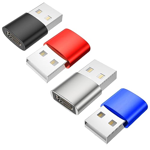 USB C Buchse auf USB Stecker Adapter 4 Pack für iPhone 12 13 14 15 Pro Max,SE,iPad 10 11 Mini 6 Air 5,Apple Watch 7 8 9,Samsung Galaxy S23 S22 A54 Plus Ultra von ZJXD