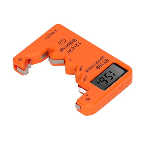 Batteriestester, Batterie -Tester für Haushaltsbatterien Batterieprüfer Kapazitätstester Messgerät Batterieprüfung Messgerät Digitalanzeigewerkzeug für AAAA 6F22 9V 1,5 V (ORANGE) von ZJchao