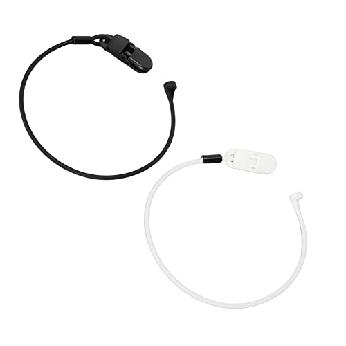 Bequemer Silikon-Cliphalter für HdO-Hörgeräte-Lanyard, Schwarz weiß, Verhindert Verlust, Bequem zu Verwenden von ZJchao