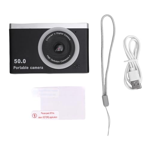 Digitalkamera Kompakt, Kleine Kamera Vorne Hinten Zwei Kameras 8X Digital Zoom Fotografie 2,4 Zoll TFT Bildschirm Leichtes Tragbares Video Unterstützen Mehrere Sprachen mit (Black) von ZJchao