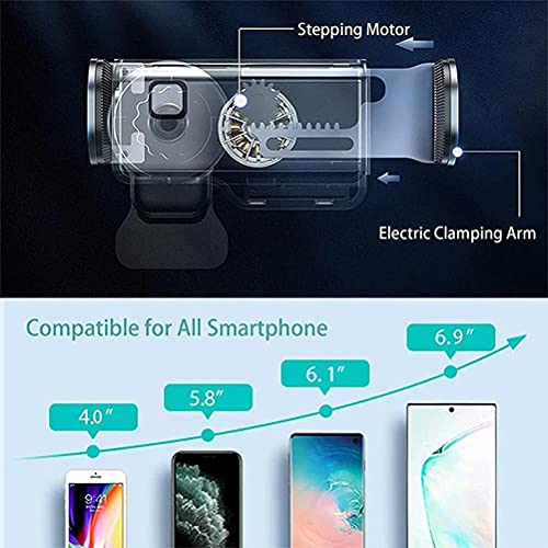 Elektrische Telefonunterstützung Holde, Telefonhalterung Aluminium -Legierung + ABS Outlet Doppelbasis -Autonavigation Elektrische Smart Bracket Automatische Öffnung und Schließung des Autotelefons von ZJchao