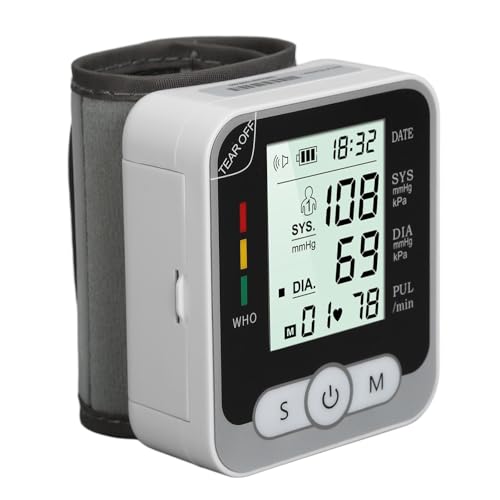 Handgelenk-Blutdruckmessgerät, Automatische Messung, Integrierter Chip, Tragen Am Handgelenk, Druckeinstellung, für den Heimgebrauch, mit Aufbewahrungskoffer (Spracherinnerung) von ZJchao