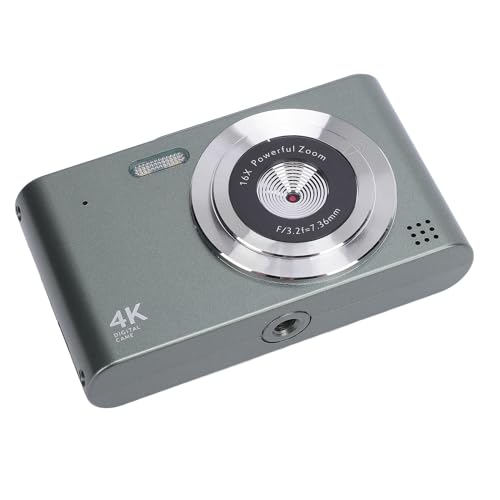 Kompakte Digitalkamera 16x Zoom 4K 48MP IPS Bildschirm Anti -Shake -Videoaufnahme für Reisen mit Flash (Green) von ZJchao