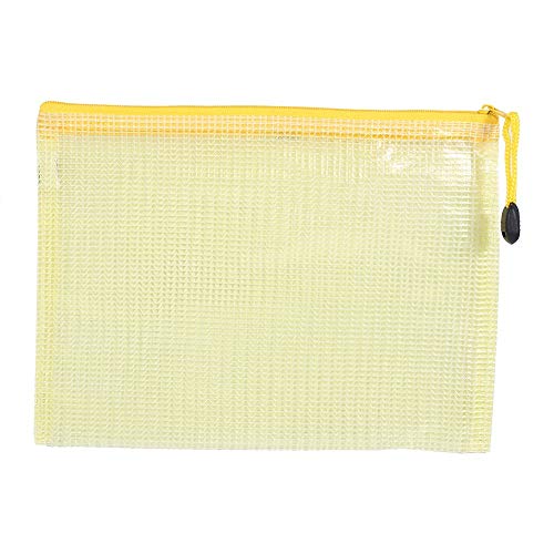 Pencil Case, 12pcs A5 Mesh Reißverschlussbeutel Dokumentordner Ordner Ordner Organizer mit Einem Zuverlässigen Reißverschluss Zum Tragen von Dokumenten, Karten, Karten, (YELLOW) von ZJchao