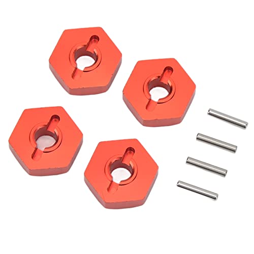 RC Hex Hub-Koppler, E, Slash, Summit 1/16 RC-Auto, Aluminiumlegierung, Hohe Festigkeit, Stabile, Einfache Installation, Genaue Größe, Fixiernadeln, Nichtbiegen (Rot) von ZJchao