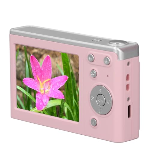 Schülerkamera 50MP 4K Digitalkamera, 16x Zoom Autofokus Kompaktkamera mit Fülllicht, Ideal für Schüler, Jungen Mädchen (Rosig) von ZJchao