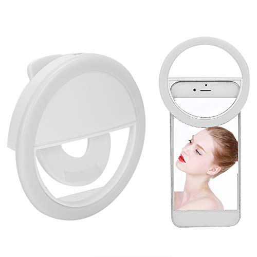 Selfie Light Ring LED Kreis Clip-on Selfie Fülllicht, USB wiederaufladbare Handy Fülllicht Dimmbare LED Kreislampe für Live-Streaming-Licht, Smartphones, Pads, Make-up-Spiegel von ZJchao