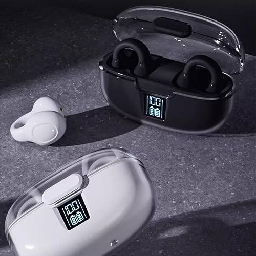 ZJchao Hörklappe -Kopfhörer mit Digitalem Display für Sportleben (White) von ZJchao