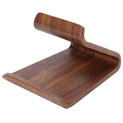 ZJchao Holz Telefonständer, Hölzernen Telefon Stand Schreibtisch Telefonständer Walnuss mit Einfachem Design für Tablet -PC (Walnussfarbe) von ZJchao