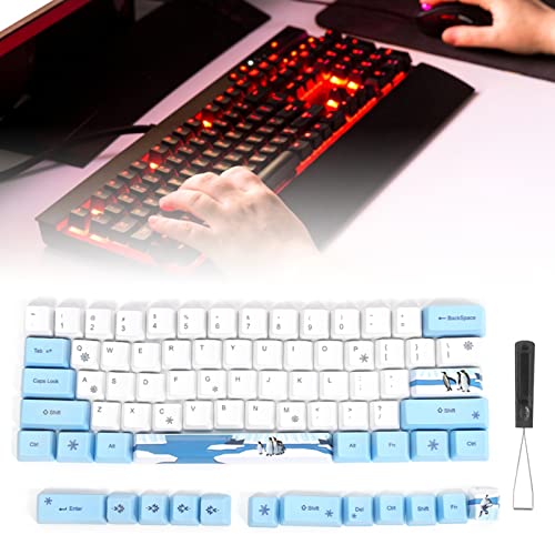 ZJchao PBT-Tastenkappen-Set für Mechanische Tastatur mit Niedlichem Muster, 73 Stück, für Kirschblüten-Design (6064 Pinguin) von ZJchao