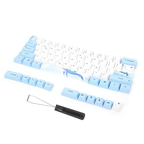 ZJchao PBT-Tastenkappen-Set für Mechanische Tastatur mit Niedlichem Muster, 73 Stück, für Kirschblüten-Design (6064 Qiongyu) von ZJchao