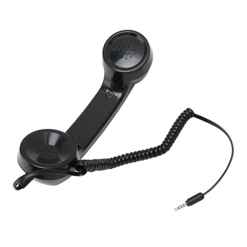 ZJchao Retro-Telefon, Retro-Telefon, Handy-zu-Festnetz-Adapter, Handy-Mikrofon, 3,5 Mm Universal-Telefon, Retro-Hörer, Klassischer Handy-Hörer für Telefon (Black) von ZJchao