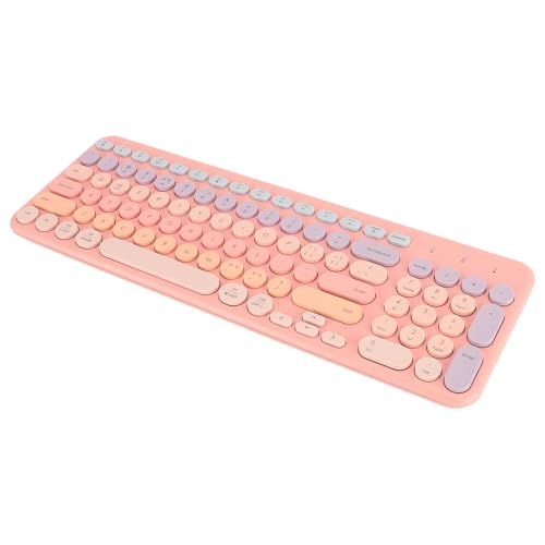 ZJchao Tastatur, 96 Tasten in Voller Größe Tastatur 2,4 G Stummschalter Niedliche Ergonomische Runde Tastatur -Gaming -Tastatur mit USB -Empfängerkordless -Gaming -Tastatur für Computer von ZJchao
