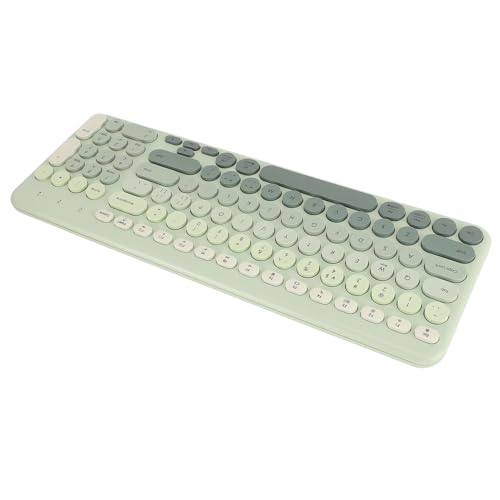 ZJchao Tastatur, 96 Tasten in Voller Größe Tastatur 2,4 G Stummschalter Niedliche Ergonomische Runde Tastatur -Gaming -Tastatur mit USB -Empfängerkordless -Gaming -Tastatur für Computer von ZJchao