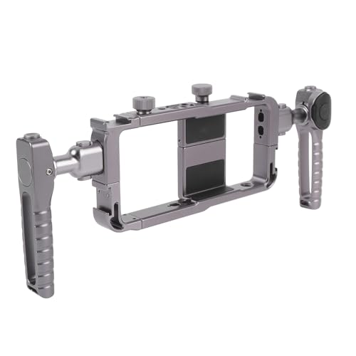 ZJchao Telefon Video Rig Kit Dual Handheld Aluminiumlegierung Smartphone Video Stabilisator mit Rotierbarem Griff Kaltschuhhalterung 1/4in 3/8 -Zoll -Schraubenloch für Fotografie und ZJchao Telefon Video Rig Kit Dual Handheld Aluminiumlegierung Smartphone Video Stabilisator mit Rotierbarem Griff Kaltschuhhalterung 1/4in 3/8 -Zoll -Schraubenloch für Fotografie und von ZJchao
