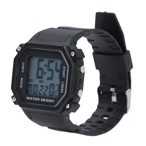 ZJchao Unisex-Digitaluhr1, LED-Leucht-Stoppuhr, Chronograph, Alarm, stoß- und Sturzfest, 50 M Wasserdicht, 12/24-Stunden-Sportuhr, für den Außenbereich, mit Vielseitiger (Black) von ZJchao
