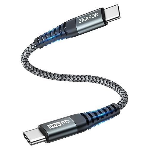 ZKAPOR USB C auf USB C Kabel Kurz 30CM, USB C Kabel 100W iPhone 15 Ladekabel USB C Schnellladekabel für iPhone 16/15 Pro Max, Plus, Samsung Galaxy S23 /S22, Pad Pro, Air, Huawei P40 /Mate 60, Pixel von ZKAPOR