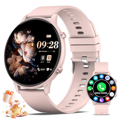 ZKCREATION Smartwatch Damen mit Telefonfunktion - Fitnessuhr Damen mit Pulsuhr,1.39 Zoll Touchscreen Smart Watch mit Blutsauerstoff,Schlafmonitor,Schrittzähler,100+ Sportmodi Sportuhr für Android iOS von ZKCREATION