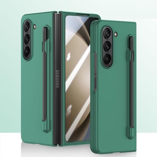 ZKGCG Kompatibel mit Samsung Galaxy Z Fold 6-5G Smartphone Hülle[Grün] Handyhülle S Pen Halter Schutzhülle Ultra Dünne Stoßfeste Protection Case+HD Displayschutzfolie für Galaxy Z Fold 6-2024 von ZKGCG