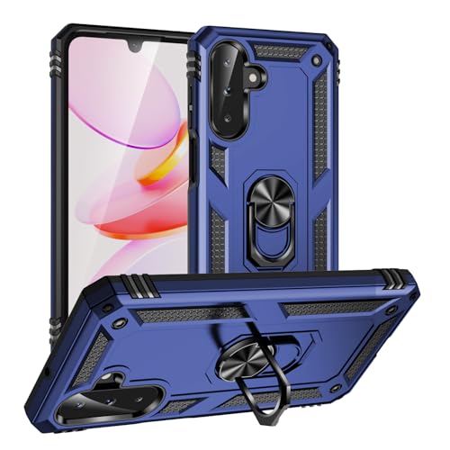 ZKGCG Kompatibel mit Samsung Galaxy A26-5G Smartphone Hülle[Blau] Militär-Stoßfeste Handyhülle Ständer Schutzhülle Bumper Protection Case+HD Displayschutzfolie für Galaxy A26-5G-2025 von ZKGCG