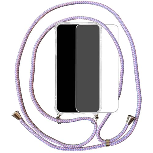 ZKGCG Kompatibel mit Samsung Galaxy A55-5G Handyhülle[2024] Umhängeband Hüllen Ultra Dünne Transparent Weiche Silikon Schutzhülle Umhängetaschen Adjustable Cord Case(Mehrfarbig-5) von ZKGCG