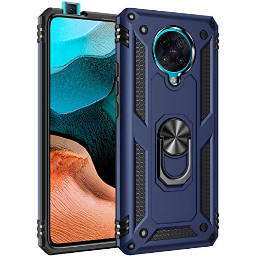 ZKGCG Kompatibel mit Xiaomi Redmi K30Pro/Poco X2Pro Smartphone Hülle[Blau] Militär-Stoßfeste Handyhülle Ständer Schutzhülle Bumper Protection Case+HD Displayschutzfolie für Redmi K30Pro-2020 von ZKGCG