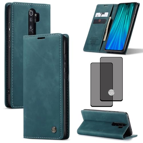 ZKGCG Kompatibel mit Xiaomi Redmi Note 8Pro Handyhülle[Blau] Leder Schutzhülle Wallet Klapphülle RFID Kartenfach Hülle Stoßfeste Bumper Ständer Phone Case Cover+HD Displayschutzfolie-2019 von ZKGCG