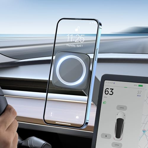 ZKJAYOE für Tesla Handyhalterung Auto Magnet für MagSafe Autohalterung, Tesla Model 3/Y Zubehör 2023, Universelle Magnetische KFZ Autohalterung für Monitor, Kompatibel mit iPhone 15 14 13 12 von ZKJAYOE