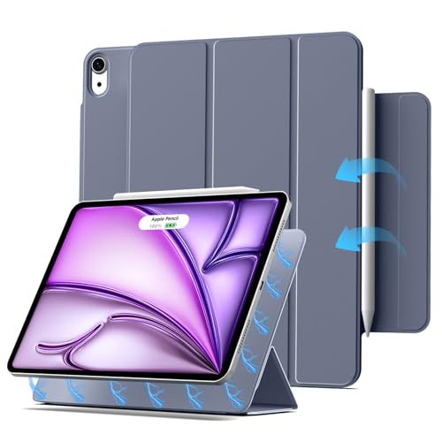 ZKTUYU Magnetische Hülle 10.9 Kompatibel mit Apple iPad Air 5 Generation Hülle 2022/iPad Air 4 Hülle 2020 Schlank Case, Unterstützt Pencil 2, Auto Schlafen/Wachen,10.9 Zoll, iPad Air Hülle,Lavendel von ZKTUYU
