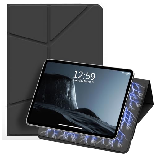 ZKTUYU Magnetische Hülle kompatibel mit iPad Pro 12.9 Hülle mit Stifthalter (2022/2021/2020, 6/5/4 Gen), Hülle für iPad Pro12.9, magnetische abnehmbare iPad pro Hülle,Auto Schlafen/Wachen,Schwarz von ZKTUYU