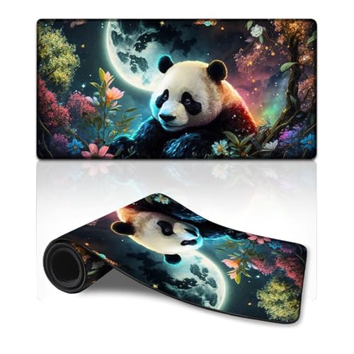 Computer-Mauspad, Fantasy Panda, erweitertes Mauspad (11,81 x 23,62 x 0,11 Zoll), Schreibtischunterlage für Computer und Laptop, Home Office, Gaming von ZKYUBEK