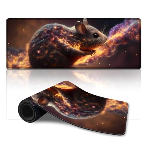 Mauspad Animal Mouse, wasserdichtes Mauspad (30 x 80 x 0,3 cm), große Schreibtischunterlage für hervorragende Geschwindigkeit und Kontrolle, rutschfeste Gummiunterseite von ZKYUBEK