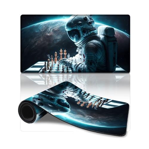 ZKYUBEK Computer-Mauspad, Chess Universe, genähte Kanten, Mauspad (40 x 75 x 0,3 cm), Tastaturpad für Arbeit/Spiel/Büro/Zuhause von ZKYUBEK