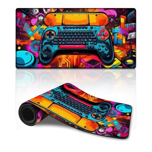 ZKYUBEK Computer-Mauspad, buntes Gamepad, erweitertes Mauspad (30 x 60 x 0,3 cm), Tastaturpad für stabilen Halt auf glatten Oberflächen von ZKYUBEK