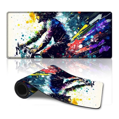ZKYUBEK Großes Gaming-Mauspad, buntes Fahrrad, Lange XXXL-Mauspads (40 x 90 x 0,3 cm), Mäusepad für Computer, Laptop, Büro und Zuhause von ZKYUBEK