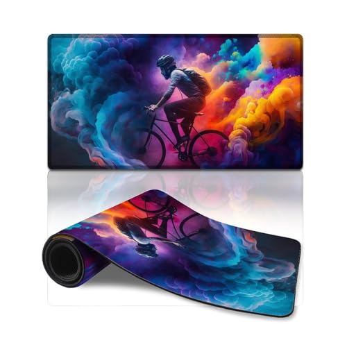 ZKYUBEK Großes Mauspad, buntes Fahrrad, erweitertes XXL-Mauspad (40 x 75 x 0,3 cm), Schreibtischunterlage für Gaming-Computer, Laptop, Zuhause, Büro und unterwegs, von ZKYUBEK