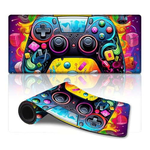 ZKYUBEK Mauspad, buntes Gamepad, erweitertes Mauspad (40 x 90 x 0,3 cm), Mäusepad, rutschfeste Gummiunterseite für MacBook, PC, Laptop, Büro von ZKYUBEK