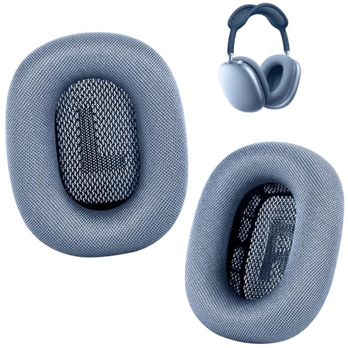 ZLIUCCR Ohrpolster für AirPods Max Kopfhörer, kompatibel mit Apple AirPods Max, Silikonschicht, Magnet, Memory-Schaum, Geräuschisolierung, 2 Stück, Himmelblau von ZLIUCCR