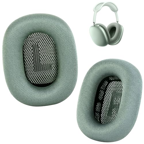 Ohrpolster für AirPods Max Kopfhörer – verbesserte Netz-Ohrpolster, kompatibel mit Apple AirPods Max mit Silikonschicht, Magnet, Memory-Schaum und Geräuschisolierung (grün) von ZLIUCCR